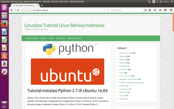 Firefox di Ubuntu Linux 16.04